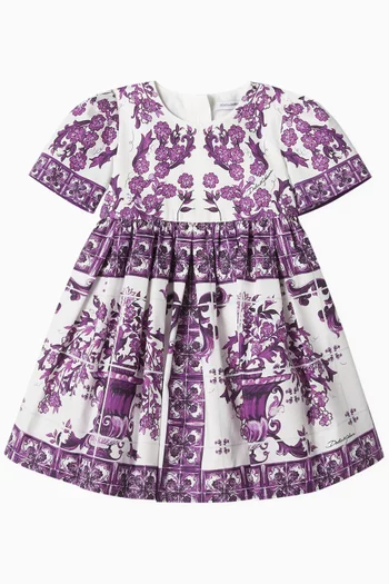 Majolica-print Dress in Cotton-poplin