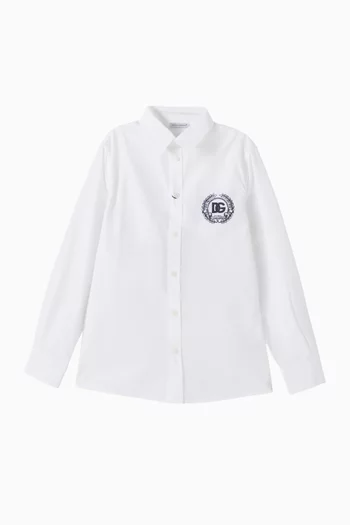 Logo Button Down Shirt in Cotton