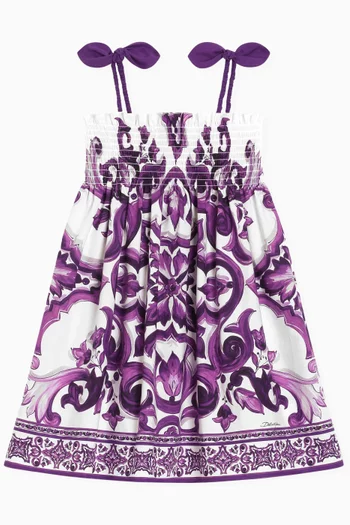 Majolica-print Dress in Cotton-poplin