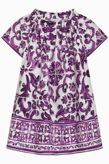 Majolica-print Dress in Cotton-poplin