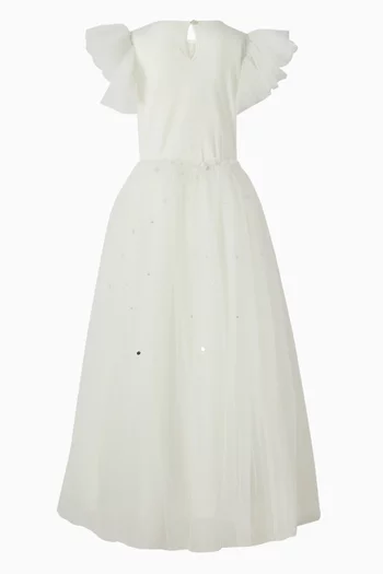 فستان سهرة توتو مزين بزهور