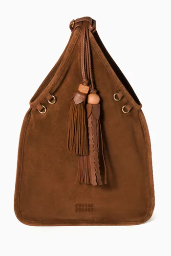 Tassel Hobo Bag in Suede