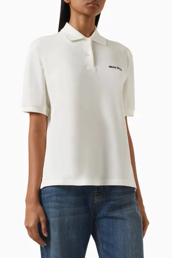 Logo Polo Shirt in Cotton Piqué