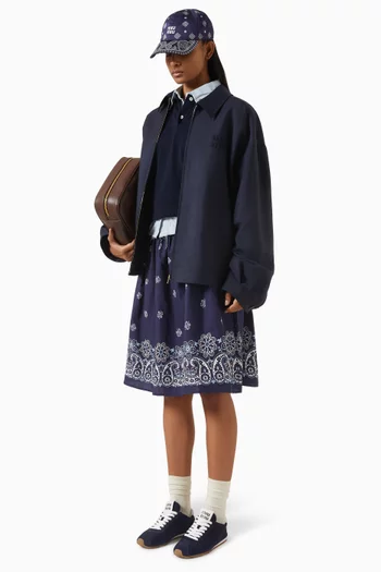 Oversized Blouson Jacket in Mohair Blend