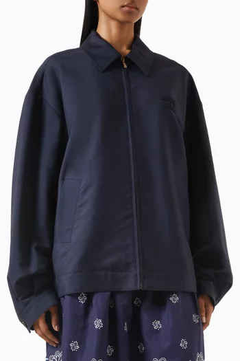 Oversized Blouson Jacket in Mohair Blend