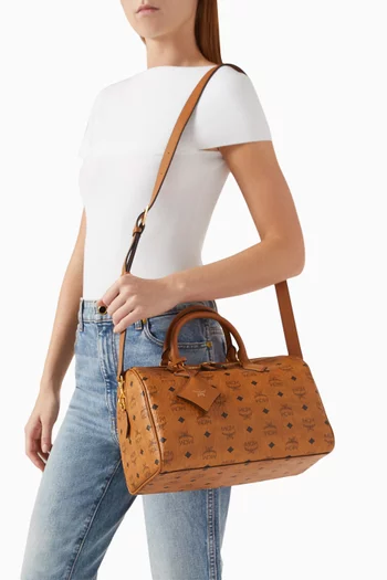Medium Ella VI Boston Bag in Visetos Canvas