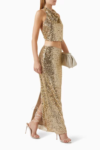 Bria Sequin-embellished Skirt in Mesh