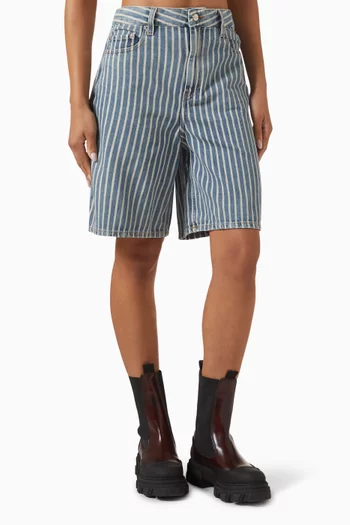 Striped Shorts in Denim