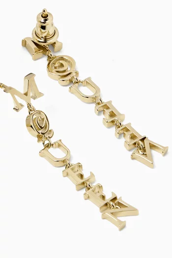Logo Earrings in Gold-tone Brass