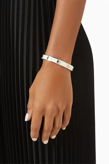 سوار بتصميم جمجمة مطلي بالمينا معدن مطلي