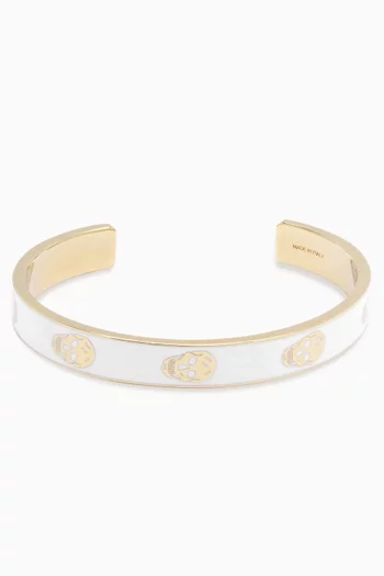 سوار بتصميم جمجمة مطلي بالمينا معدن مطلي