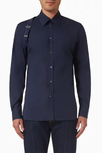 قميص مزين بحمالات قطن بوبلين