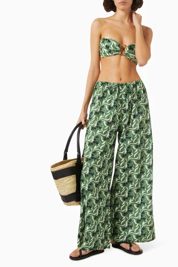 Drawstring Wide-leg Pants in Cotton