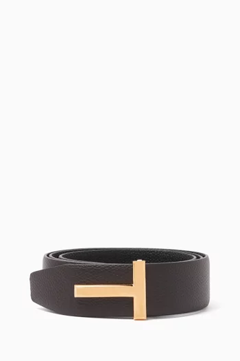 T Icon Reversible Belt in Leather