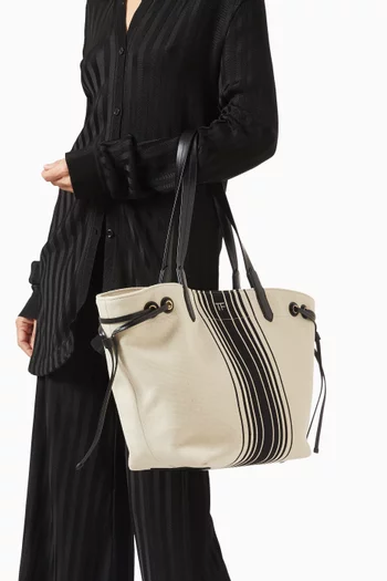 Large Striped Tote Bag in Cotton Blend