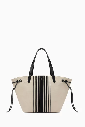 Large Striped Tote Bag in Cotton Blend