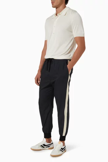 Striped Track Pants in Silk Twill