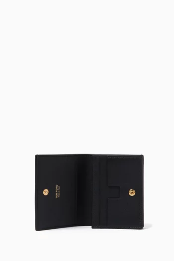 Padlock Compact Wallet in Natural Grain Leather