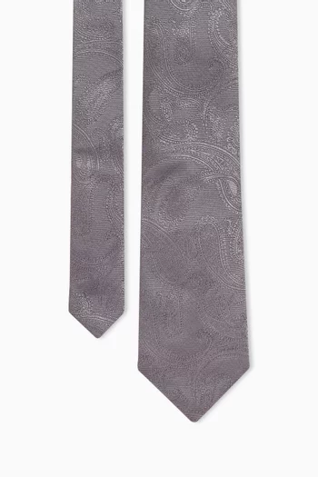 Patterned Tie in Silk Jacquard