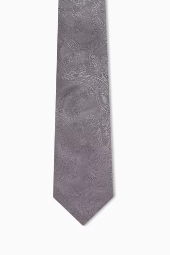 Patterned Tie in Silk Jacquard