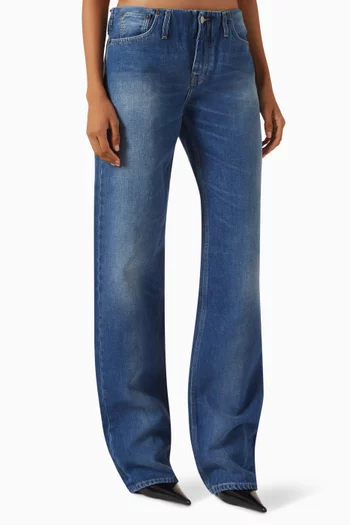 بنطال جينز بقصة ساق مستقيمة دينم