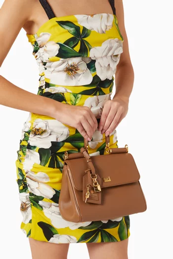 Small My Sicily Top-handle Bag in Leather