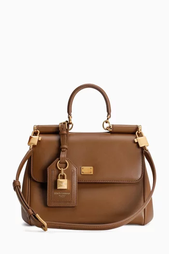 Small My Sicily Top-handle Bag in Leather