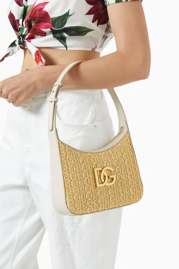 DG Shoulder Bag in Crochet Raffia