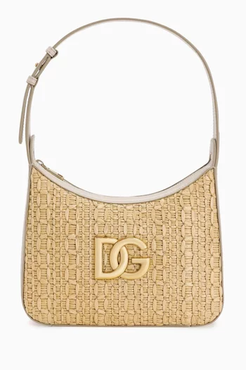 DG Shoulder Bag in Crochet Raffia