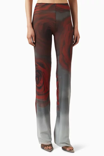 Blurry Roses Pants in Mesh
