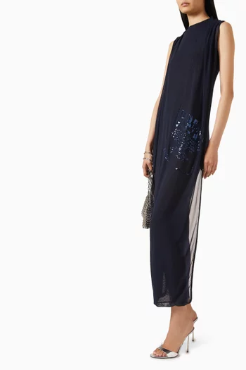 فستان مطرز قماش شبكي