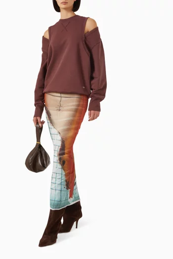 Cut-out Sweatshirt in Cotton-terry