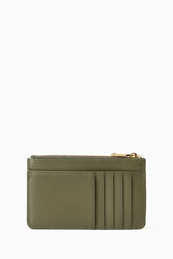 حافظة بطاقات بحلية شعار DG جلد عجل