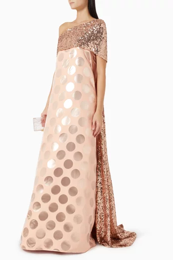 Sequin-embellished Off-shoulder Dress