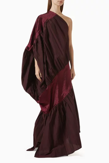 One-shoulder Maxi Dress in Stretch-knit