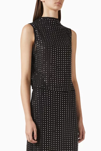 Stardust Embellished Top in Mesh