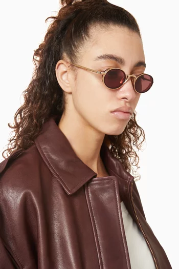 نظارة شمسية فاردا بإطار بيضاوي تيتانيوم