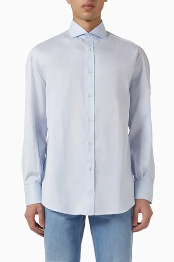 قميص بقصة عادية قطن تويل