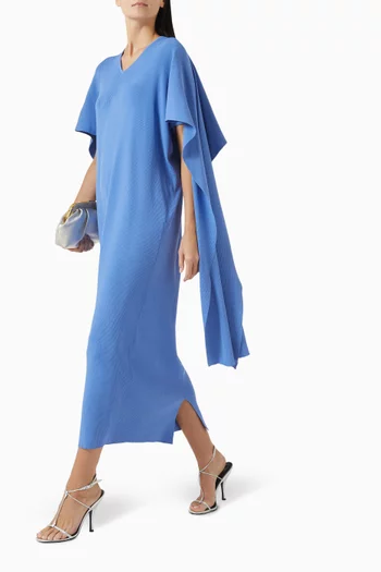 Capelet-sleeve Kaftan in Ribbed-knit