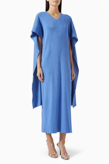 Capelet-sleeve Kaftan in Ribbed-knit