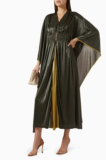 Shirred Kimono-sleeve Dress