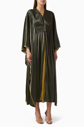 Shirred Kimono-sleeve Dress