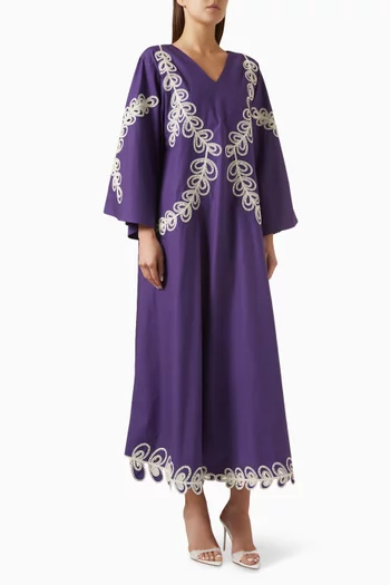 Embroidered Kaftan in Cotton