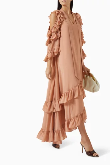 Cut-out Ruffle Dress