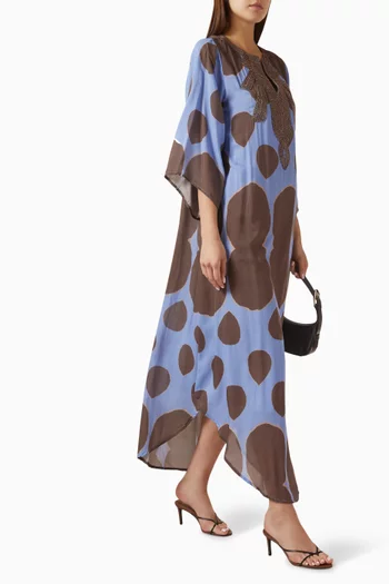 Embroidered Kaftan in Viscose