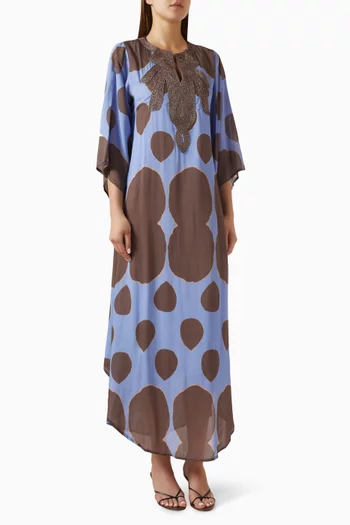 Embroidered Kaftan in Viscose