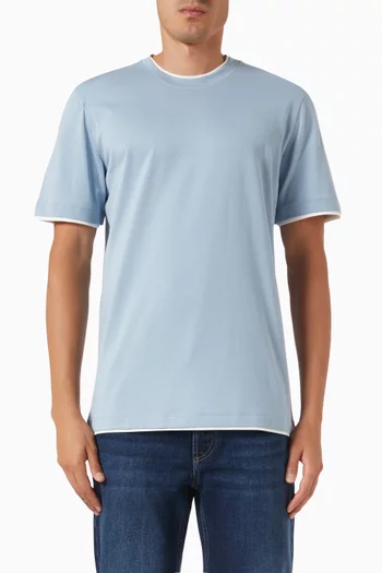 Faux-layering T-shirt in Cotton