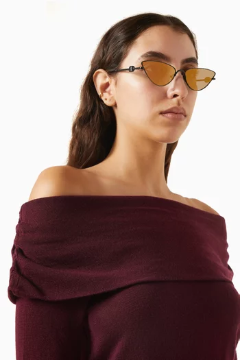 The Soiree Cat-eye Sunglasses in Metal