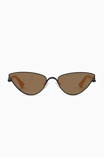 The Soiree Cat-eye Sunglasses in Metal