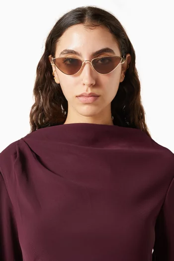 The Soiree Cat-eye Sunglasses in Metal